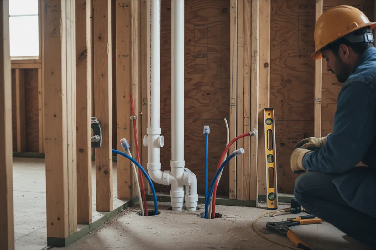 Drain and supply rough-in during Toilet Repair and Installation in Redfield